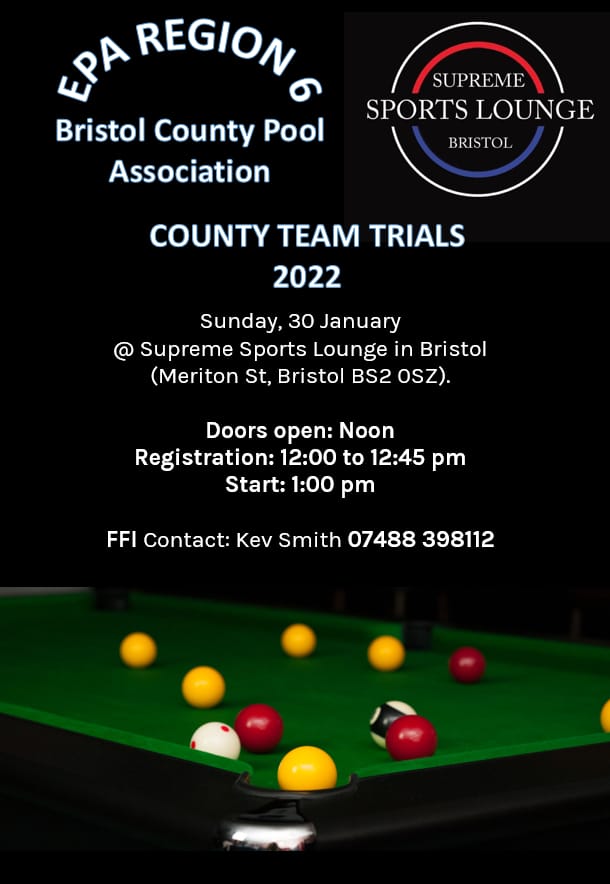 Bristol County Pool team trials poster